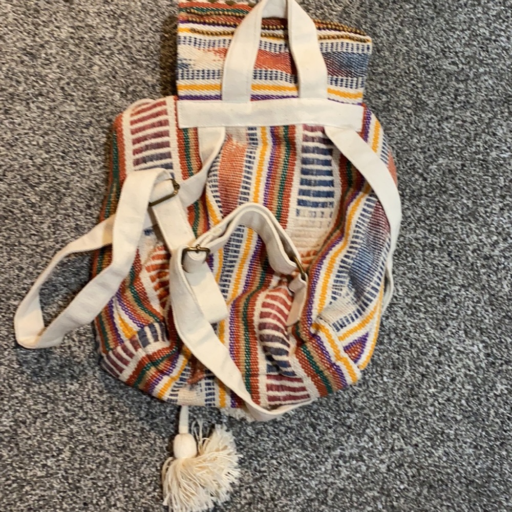 Boho Backpack With Drawstring And Flap Closure New - image 2